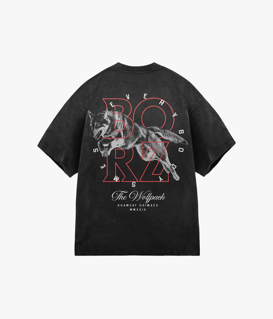 280g Heavy Wolf King - Wolf Crew Neck American Small Neckline T-Shirt MMA Short Sleeve