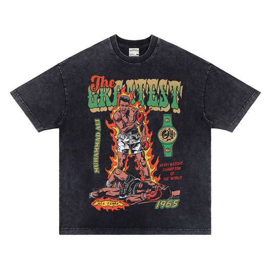Muhammad Ali Retro Wash Tribute T Shirt